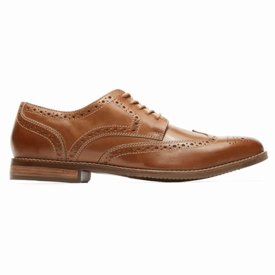 Sapatos Oxfords Rockport Style Purpose Wingtip Homem Marrom PT-50937